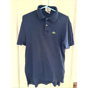 VTG 90s Izod Lacoste Polo Shirt Mens M Blue Grand Patron Croc Preppy Hong Kong
